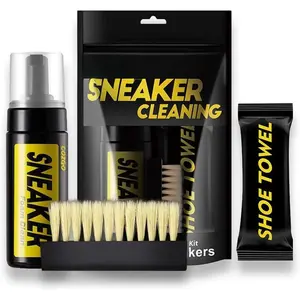 Shoe Cleaner Kit for Sneaker, Water-Free  Sneaker Cleaner 5.3Oz with Shoe Brush and Shoe Cloth,Work on  Shoes