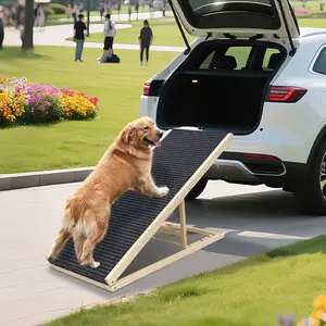 Dog Ramp for Bed, Extra Wide Excellent Traction, Pet Ramp for Small Dogs to Get on Couch Car, Non-Slip Rubber Surface, 16" Wide Hold up to 80lb, Adjustable, Foldable, Car Ramps, Dog Ramp