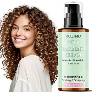 Rozino Curl Defining Cream 200g - Leave-In Non-Sticky Care for Frizz Control & Moisturizing Styling Shaping Hair Serum yimei Haircare Gel Moisturizer Moisturizer Moisture Hydrating