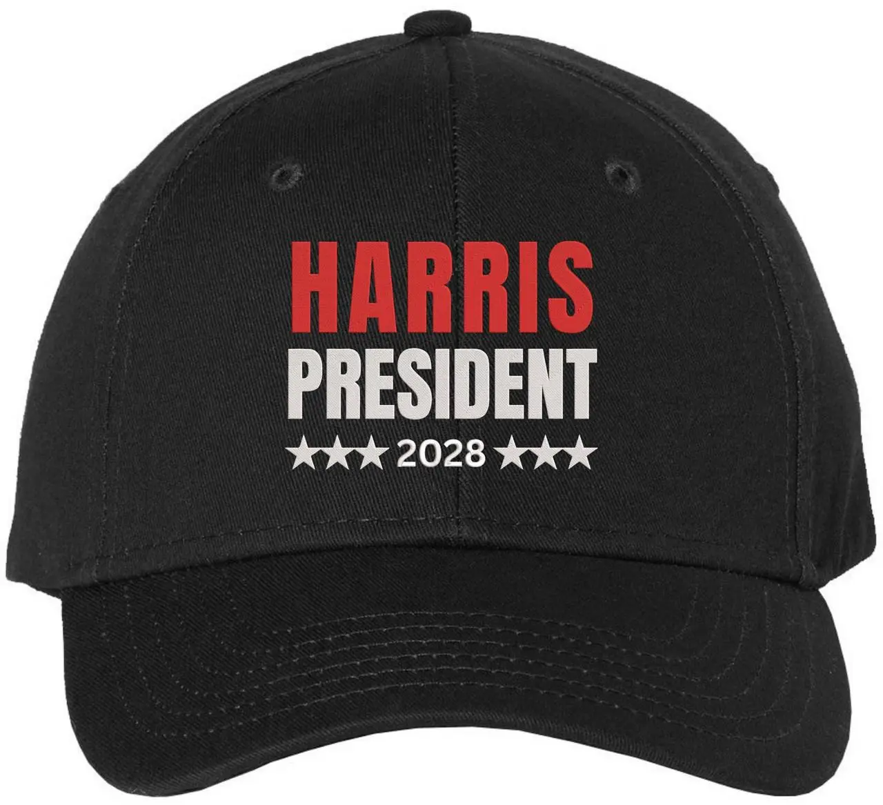 Embroidered Cotton Baseball Cap for Democrats & Activists, Harris 2028 Adjustable Campaign Wear for Election Season, Hook And Loop
