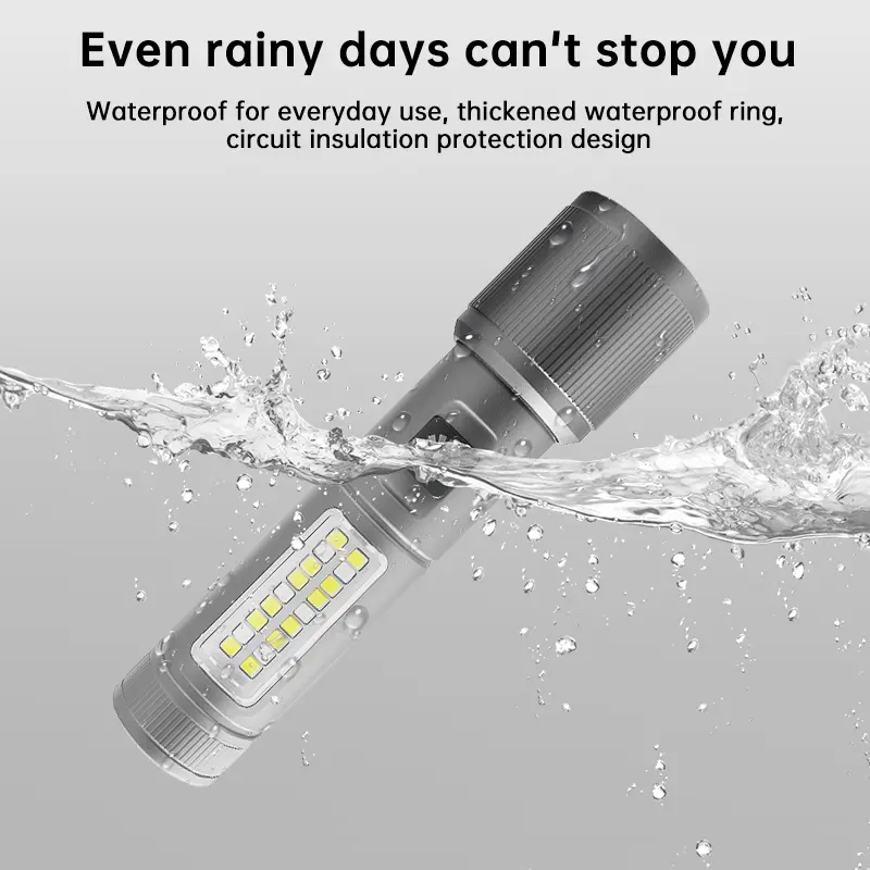 Laser Focus Tactical Flashlight – 7 Modes, Mechanical Zoom, 1500+ Lumen, Waterproof, Rechargeable – Long-Range Beam for Hunting, Camping, Emergency