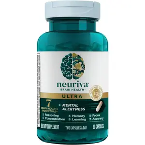 Ultra Decaffeinated Clinically Tested Nootropic Brain Supplement for Mental Alertness, Memory, Focus & Concentration, Cognivive, Neurofactor, Phosphatidylserine, Vitamins B6 B12, 60 Capsules