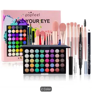A 40-Shade Christmas Eyeshadow Palette Makeup Kit That Includes Mascara, Eyeshadow Brushes, Eyeliner, And Eyebrow Pencils, Perfect for Beginners. Ideal As a Valentine'S Day Gift for Winter Makeup Enthusiasts