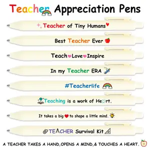 8pcs Teacher Appreciation Ballpoint Pens. Best Teacher Ever Ballpoint Pens, Funny Teacher Pens. Smooth Writing, Black Ink, Perfect Gift for Teacher's Day, or Birthday, Teacher Appreciation Gifts. Back to school Gifts.