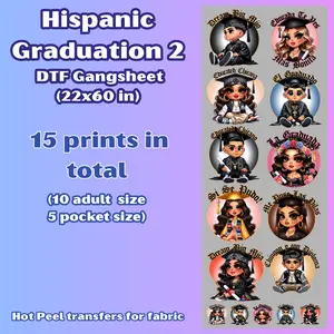 G4 Hispanic Graduation 2.0 DTF Gang Sheets for shirts