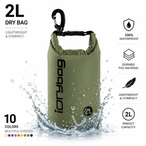 2L Waterproof Dry Bag, Waterproof Sports Drifting Bag with Adjustable Strap, Swimming Waterproof Dry Bag for Travel, Kayaking, Boating, Beach, Dry Bags Waterproof