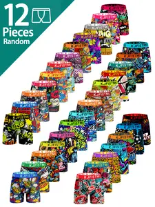 Men's 12-Pack Athletic Boxer Briefs | Colorful Waistband & Bold Prints | Breathable & Stretch | Gym Workout & Daily Active Wear