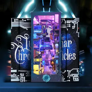 3D puzzle,DIY Book Nook Kit,3D miniature dollhouse bookshelf insert,puzzle model,decorative bookends,adult craft project,ideal gift for birthdays,Thanksgiving,Halloween,Christmas,New Year