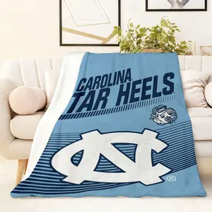 Carolina Tar Heels 270G Flannel Blanket Soft Warm Throw Blanket for Bed Couch Sofa Official Team Logo Design Ultra-Soft Fleece Blanket Lightweight Cozy Blanket for All Seasons Sports Fan Gift Home D