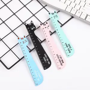 4-Piece Wooden Cute Cat Rulers Set, Anime Theme Measuring Tools, Ideal for School and Office Use, Fun and Practical Measurement Accessories