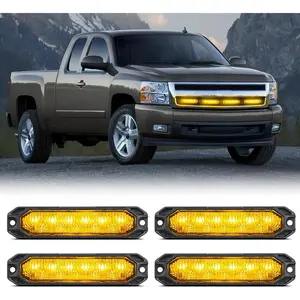 Nilight 4PCS 6LED Amber Strobe Lights 12V 24V Surface Mount Flashing Warning Hazard Lights Ultra Slim Sync Feature Grille for Cars, Trucks, Van, Off Road, SUV  Car Accessories Vehicle Automotive  dealsforyoudays