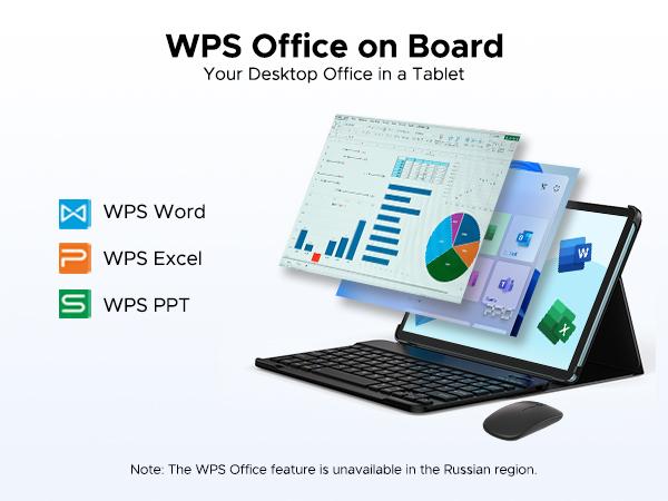 P10 10.1" Android 16 Tablet with Keyboard & Pen, case, 48GB+128GB, 7000mAh, 90Hz Display, Unisoc T310 Quad-Core, Dual Speakers, Gemini AI Tablet, Blue