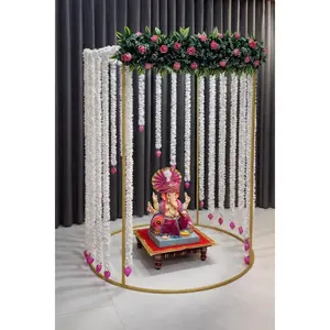 Metal Cylinder frame for Backdrop/Mandap/PujaSetup Varalakshmi/Ganpati (36 h-  24")