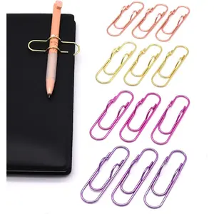12-Pack Pen Holder Clips for Notebook, Journal and Book-for Office and School Use (3 Gold, 3 Rose Gold, 3 Pink, 3 Purple)