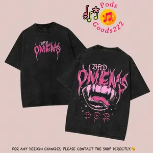 Bad Omens Graphic T-Shirt, Hoodies, Sweatshirt, Unisex Vintage Cotton T-Shirt, Rock Merchandise, Perfect for Music Fans High Neck Apparel  Oversized Top