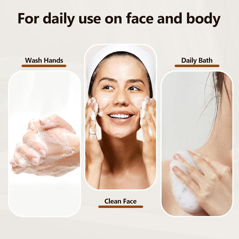 Kojic Acid Soap for Hyperpigmentation Dark Spots, Turmeric Soap Bar Skin Brightening Soap with Tea Tree Oil, Shea Butter, Coconut Oil &amp;   Vitamin C, Women Mens Bar Soap for Face Body - 3.5 oz