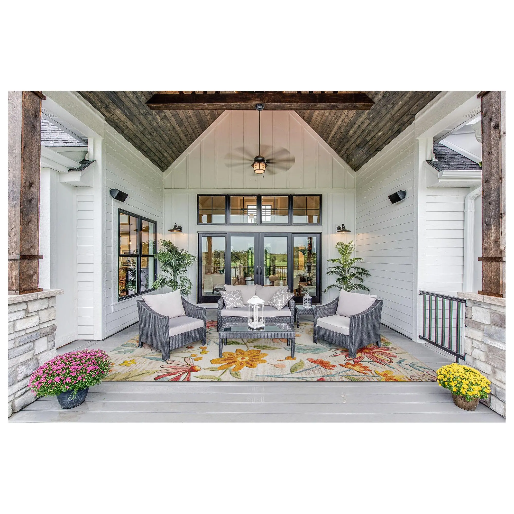 Linon Home Decor Indoor/Outdoor Washable Hanno7x9 ft Area Rug