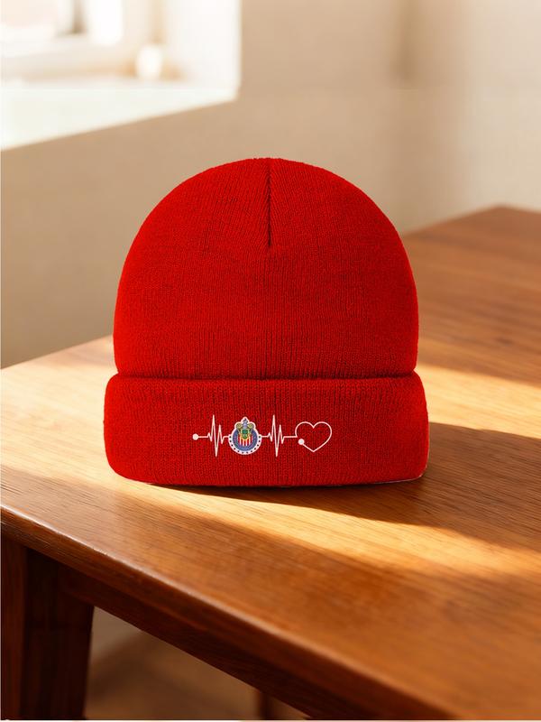 Chivas de Guadalajara Mexican Soccer Team I Heart 2026 new model Multi Color Soft Fabric Winter Cap Warm Cozy Unisex Knit Hat with Universal Fit, Versatile Headwear for All Genders & Cold Weather Graphic Hat