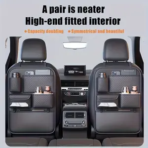 Car Seat Back Organizer | Boujee Car Accessories | PU Leather Tissue & Cup Holder | Clean & Tidy Car Interior 🚗