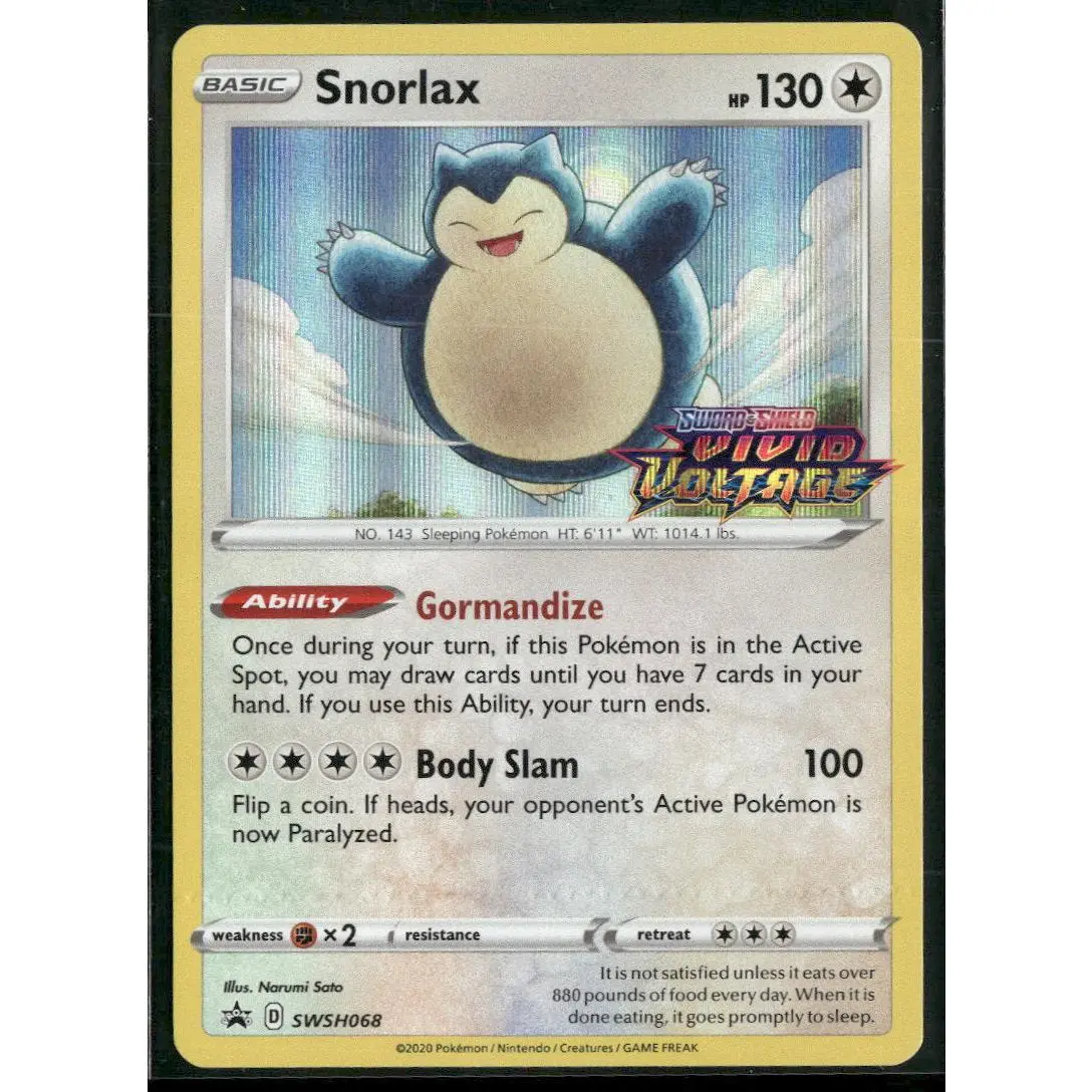 SWSH: Sword & Shield Promo Cards Snorlax #SWSH068 Crimp Error