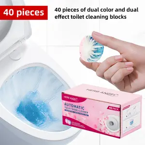 40 Dual Color & Dual Effect Automatic Toilet Bowl Cleaners Tablets （home essentials） Effective Cleaning Solution