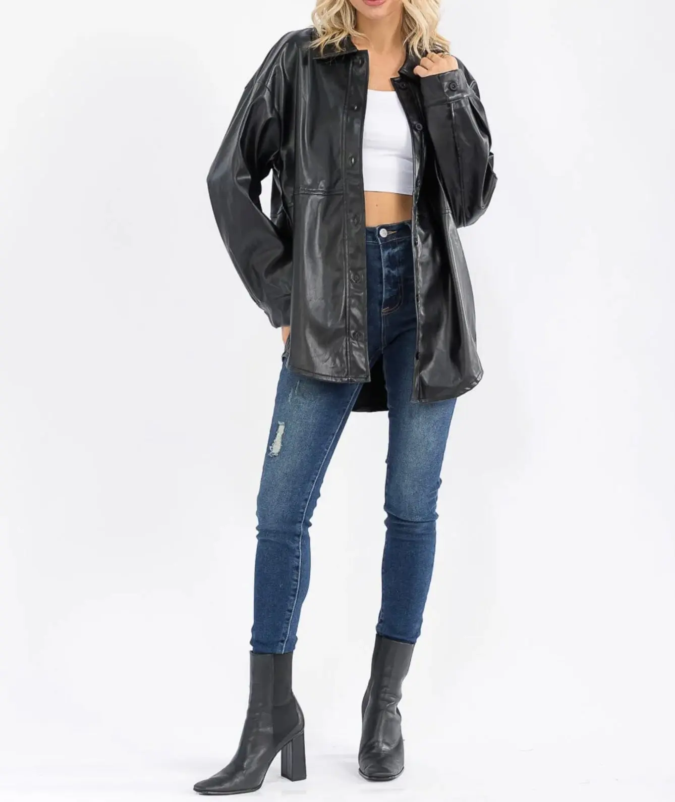 leather jacket uniqlo - TikTok Shop
