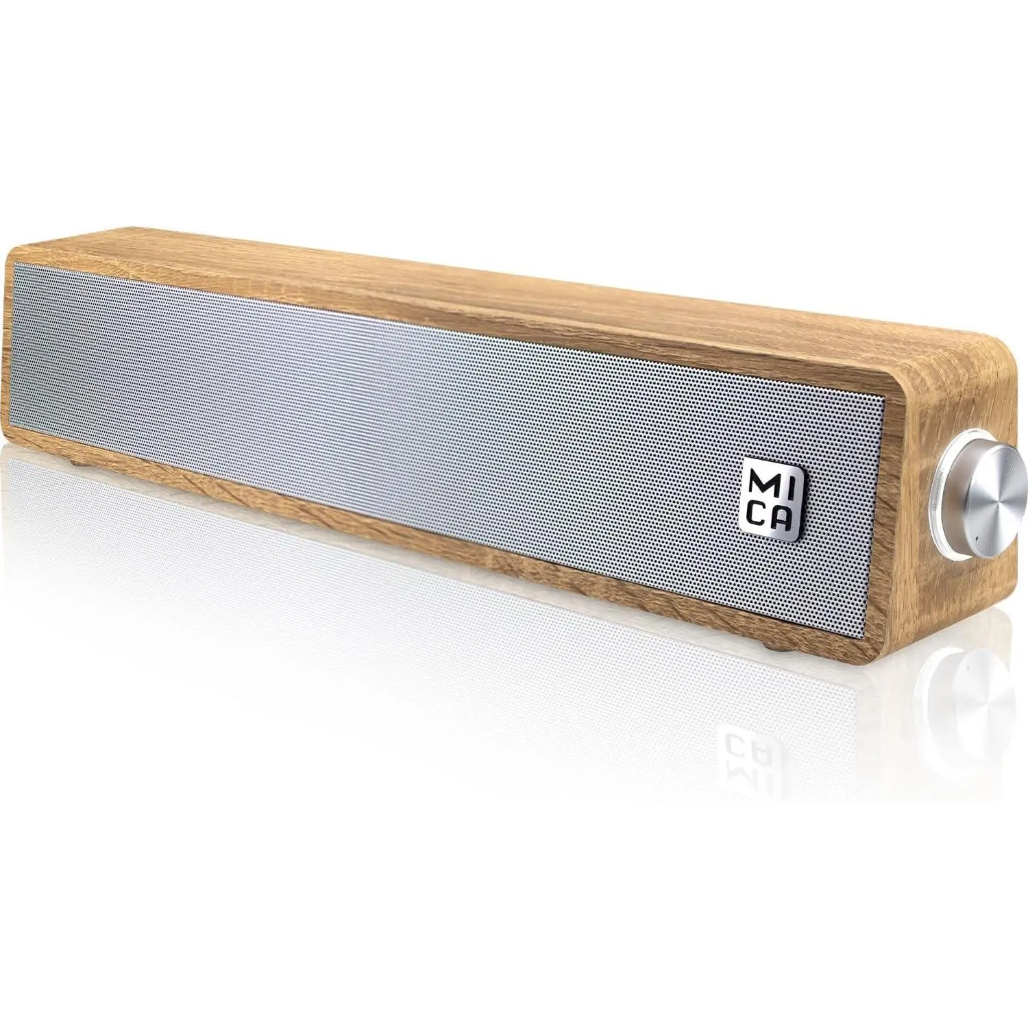Retro Wired Wooden Compact Speaker - USB-Powered, 3.5mm Auxiliary Plug-N-Play, Angled Yellow M30T Design, Enhanced Sound, Lightweight Stylish Desktop Decor, Balanced Mids, for Computers, Any Device with 3.5mm Audio Jack