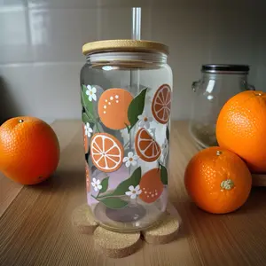 Orange Citrus Glass Cup