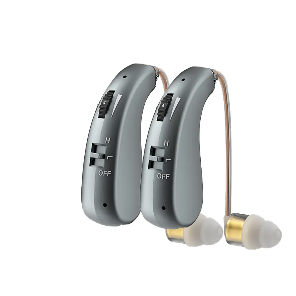 OTC Rechargeable Hearing Aids for Seniors, Digital Sound Amplifiers Pair with 4 Volume Levels & Noise Cancelling, Type-C Direct Charge