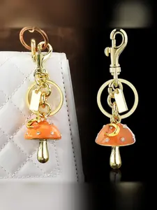 Luxurious Elegant Trendy Cute Keychain Oil-Drop Mushroom Bag Charm, Fruit Pendant, Perfect for Bag Decoration or Car Key Chain