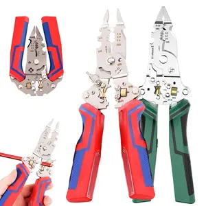 14-in-1 Wire Stripping Pliers with Built-in Voltage Detector, Electrical Wire Stripper & Cutter, Multi-Function Electrician Tool for Home Wiring & Professional Use tester dc crimper side cutter