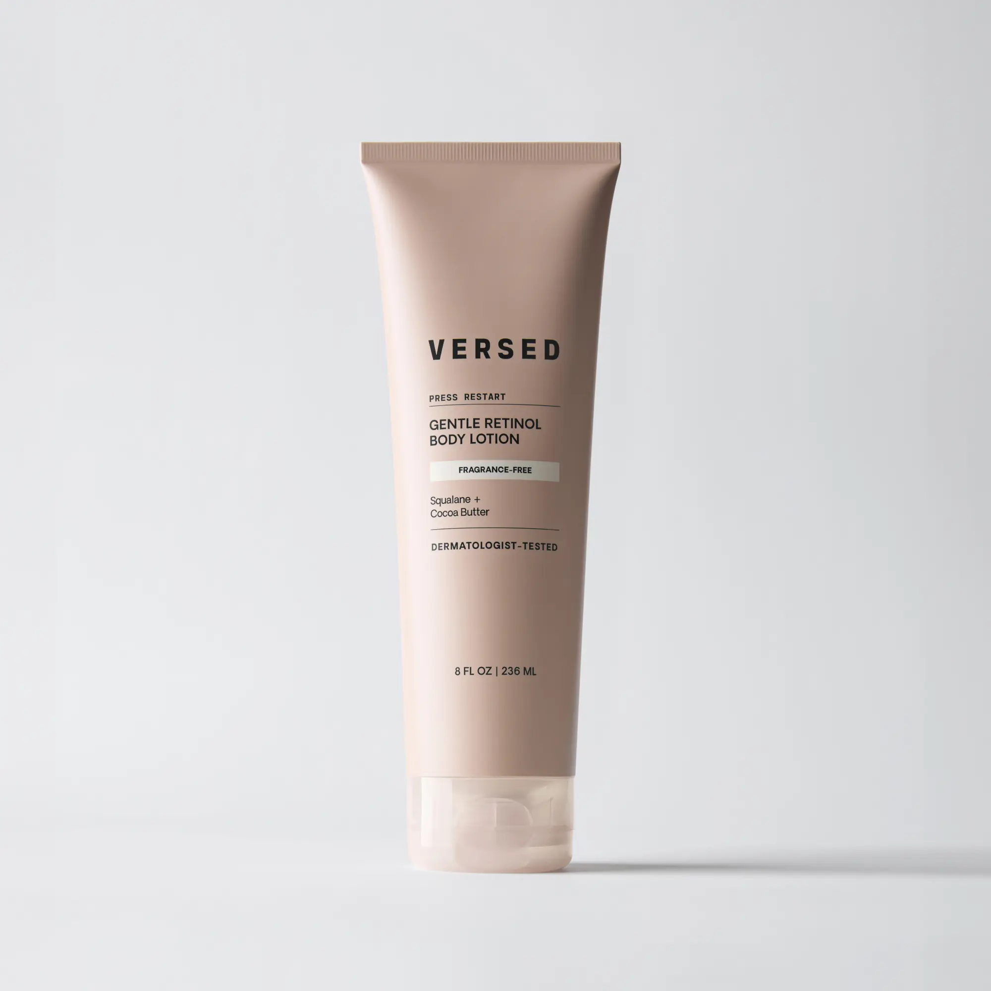 Versed Press Restart Retinol Body Lotion - Cocoa Butter + Squalane Moisturizer for Dry Skin - Firming Body Retinol to Smooth Texture & Brighten Skin - Body Breakout Treatment