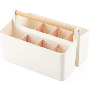 Art  Organizer with Handle, Marker Organizer, Art  Storage Organizer with Adjustable Dividers, Portable Storage Bin for Craft Supplies Colored Pencils Makeups Tools Pen Holder for Desk