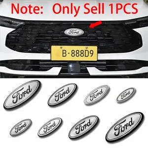 1Pcs Alloy/ABS Silver Black Ford Car Logo Front Grille Hood Bonnet Emblem Rear Trunk Badge Cover Sticker/Replacement Accessories For Ford F150 F250 Focus MK2 MK3 MK4 Fiesta Mondeo MK7 Ranger Mustang Fusion Explorer Transit S-Max Kuga Edge
