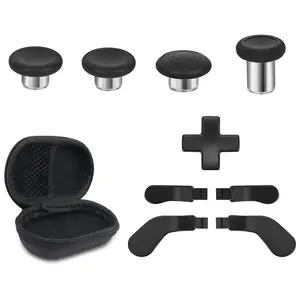 Metal Replacement Thumbsticks for  Elite Controller Series 2 Core, Component Pack Includes 4 Swap  Joysticks, 4 Paddles, 1 Standard D-Pads, Accessories Parts for  One Elite 2(Black)