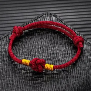 Minimalist Men Women Adjustable Chinese Knot Red Bracelet For Lovers Distance Couple Bracelets Yoga Meditation Jewelry