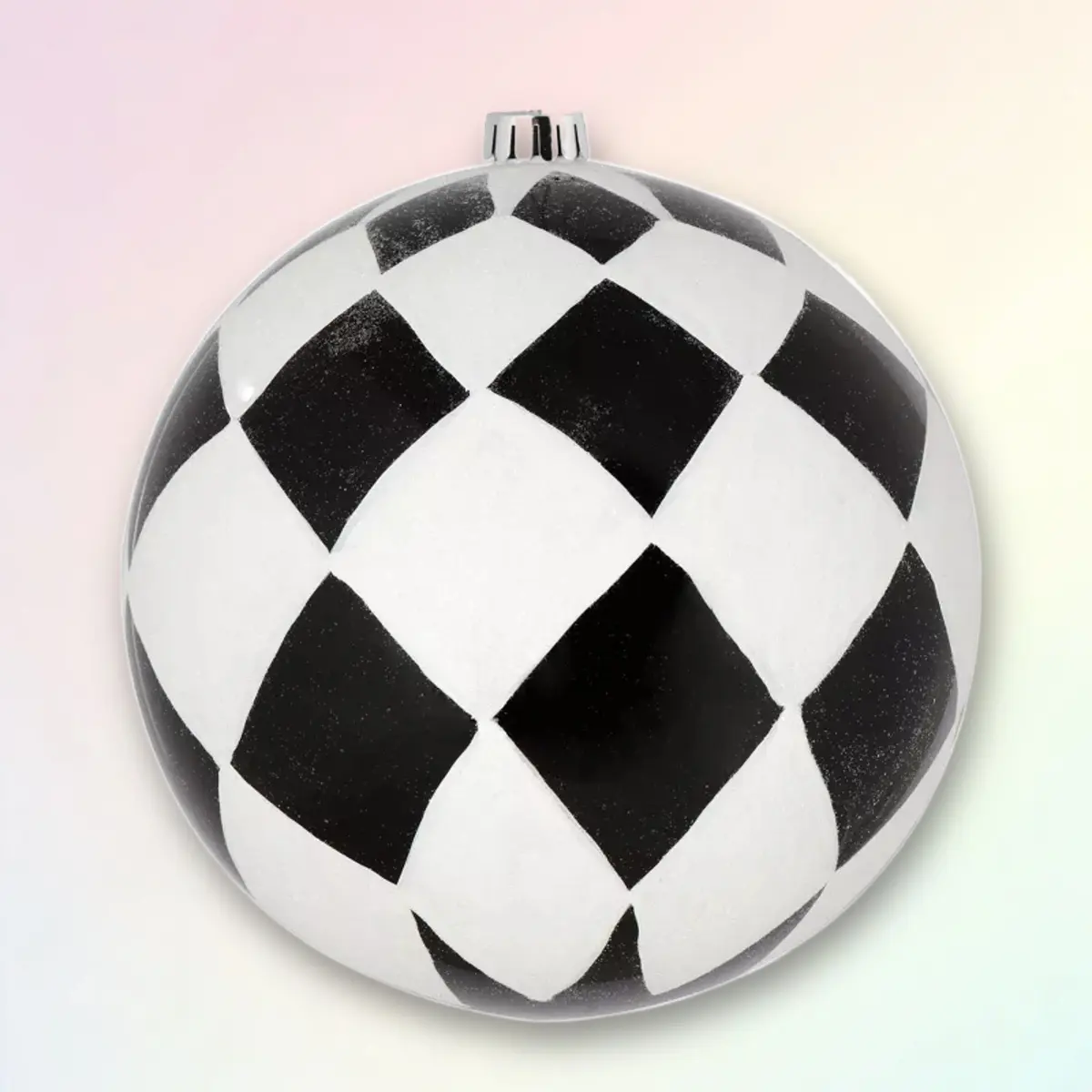 Vickerman Ball wh Whe Diamond Glter Christmas Ornament