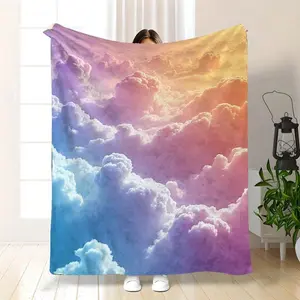 Soft Gradient Cloud Throw Blanket - Lightweight & Cozy All-Season Cover With Dreamy Design Bed, Couch, Office, Or Outdoor Adventures - Washable And Giving, Easter,, Halloween, Holiday Parties,