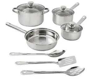 10 Piece Nonstick Stainless Stee Pots and Pansl Cookware Set