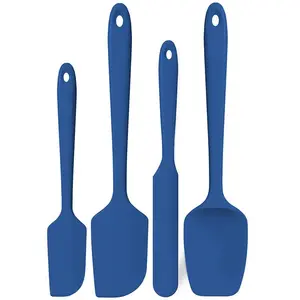 Silicone Spatula Set, 4counts Baking Tool Set, Long Handle Hanging Heat Resistant Multi-purpose Kitchen Cooking Baking Spatula, Baking Scraper, Kitchen Baking Accessories for Home Use