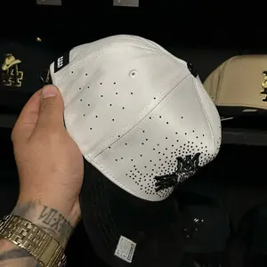 White with Black Premium Quality Hat featuring Unique Design Elements