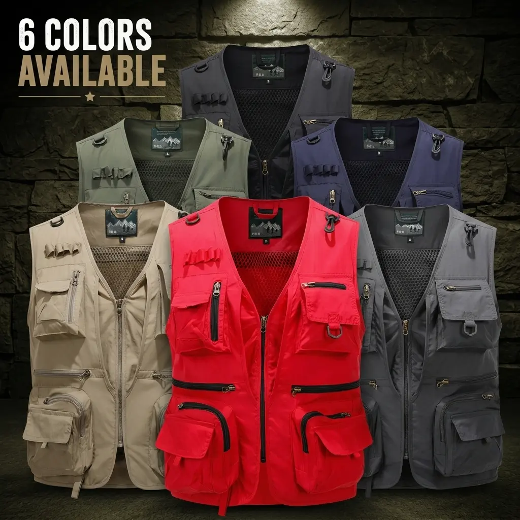 All Weather Tactical Vest for Fishing & Hiking – 1 Pack, 5 Colors Available