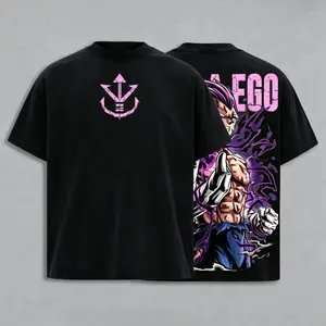 Ultra Ego Saiyan Prince Anime Shirt Purple Power Awakening Vintage Washed Oversized shirt, funny graphic tee, men’s trendy t-shirts 90s Graphic American Casual Short Sleeve Tee  Premium Soft Cotton Classic Unisex