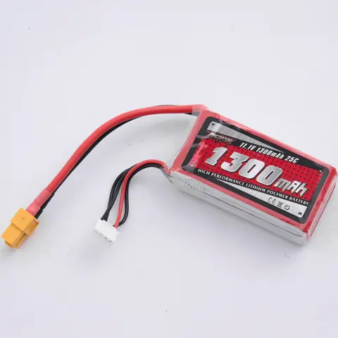 FMS High Power Remote Control Hobby Rechargeable Lithium Ion Battery - 11.1V 1300mAh 25C XT60 Plug, Secondary (Rechargeable) Lithium Batteries for 1220mm Ranger V1 & V2, 2300mm FOX Toys, RC Lipo Replacement Pack Compatible with Chargers