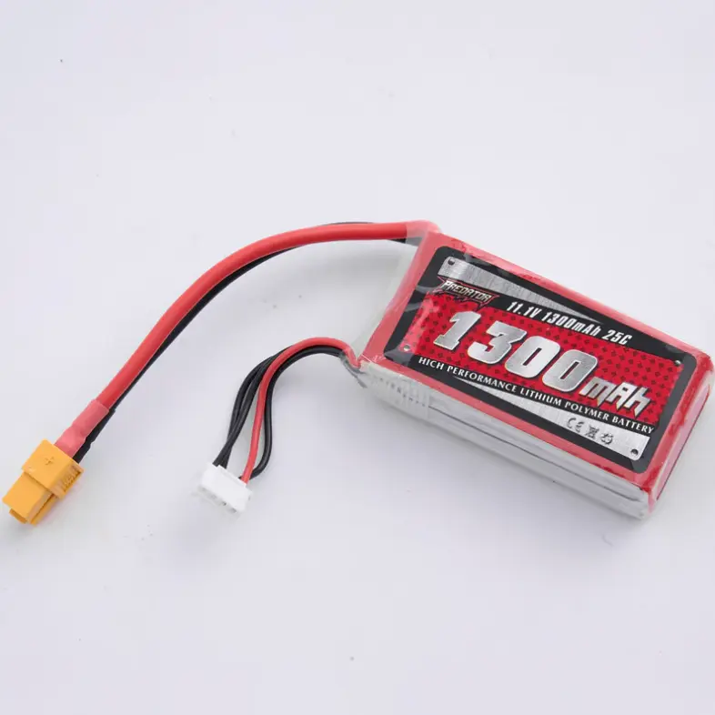 FMS High Power Remote Control Hobby Rechargeable Lithium Ion Battery - 11.1V 1300mAh 25C XT60 Plug, Secondary (Rechargeable) Lithium Batteries for 1220mm Ranger V1 & V2, 2300mm FOX Toys, RC Lipo Replacement Pack Compatible with Chargers
