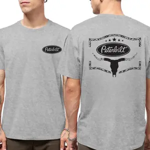 Vintage Bull Skull Leopard Peterbilt Logo T-Shirt, Western Truck Graphic T Shirt, Car Lover Tee, Summer Outfit, Graphic Tees Men and Women
