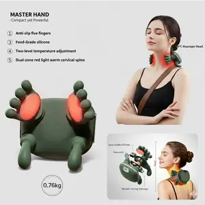 Multi-Functional Realistic Five-Finger Shoulder and Neck Massager Electric Massage Function Wireless Portable USB Charging Deep Tissue Relief Ideal for Neck, Shoulders, Back, Arms, and Legs Perfect Holiday Gift Heated Deep Massage Head