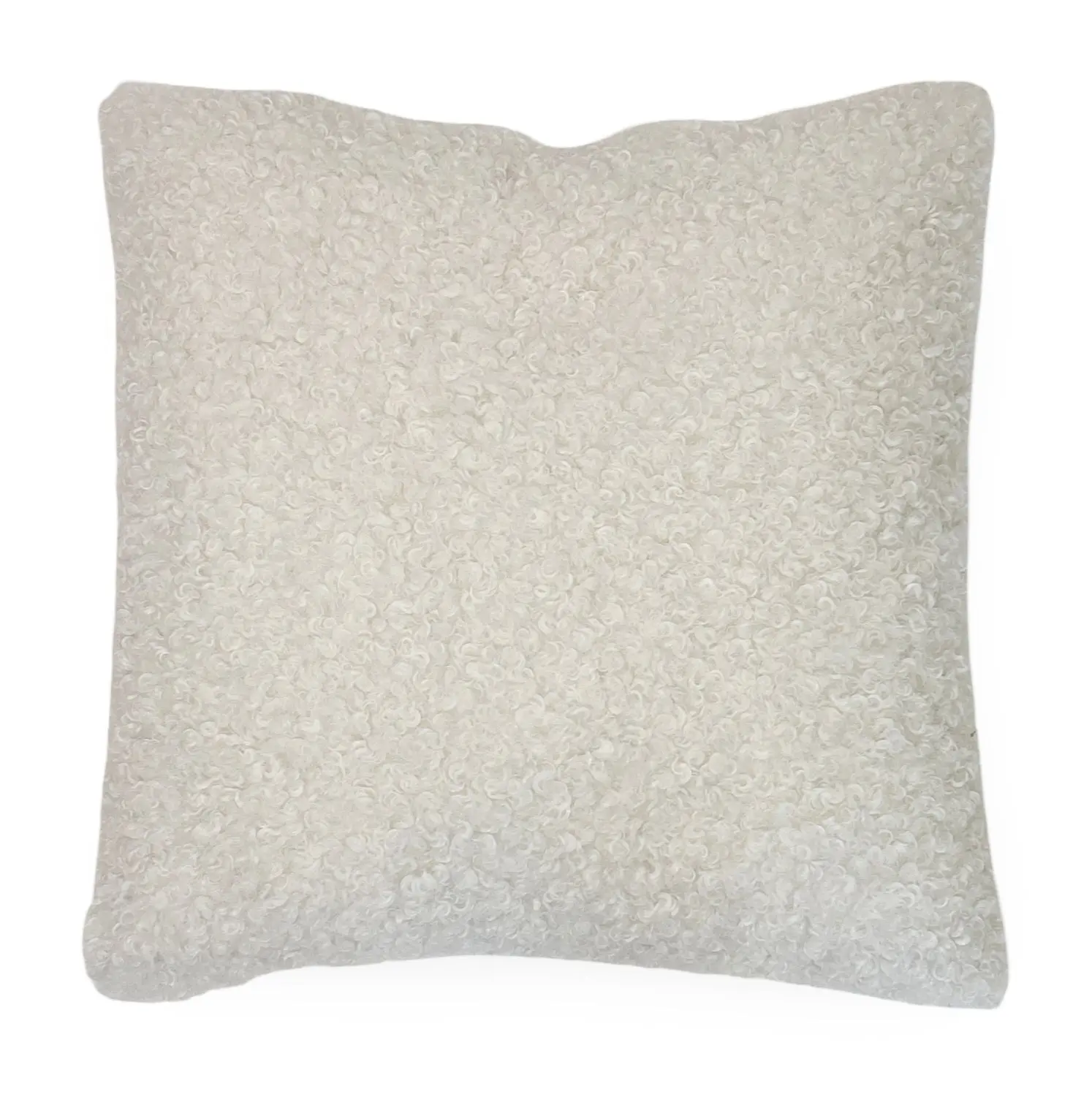 Sherpa White Linen Cotton 22x22 Square Pillow