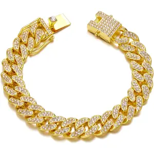 Iced Out Bracelet for Men Cuban Link Watch Bracelets  Miami Cuban Bracelets 13mm 8mm Bracelet  Hop Rapper   for Men