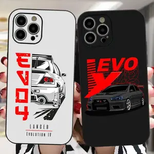 Sport Car Evo JDM Phone Case TPU Soft Skin-Friendly Cover For iPhone 11-17 Pro Max/Plus & Samsung Galaxy S23-S25